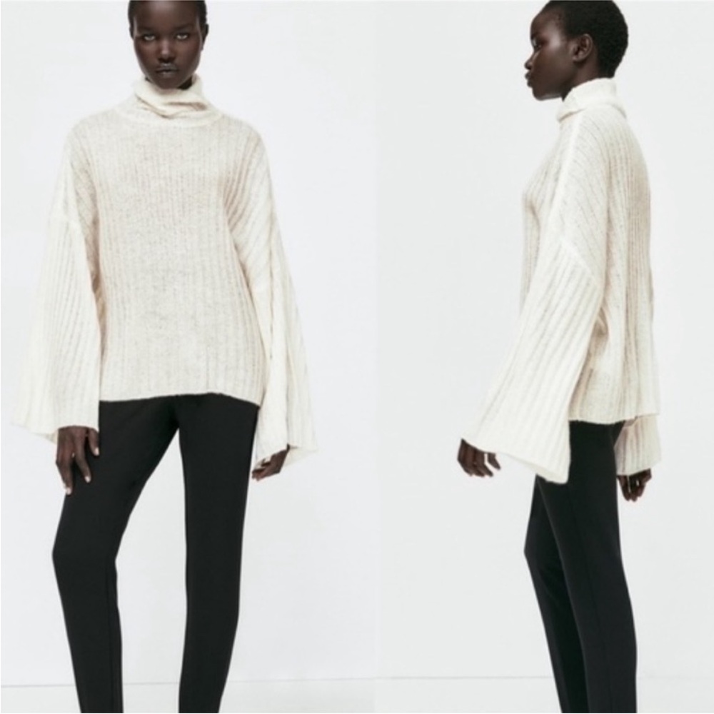 🤍 ZARA Knit Ribbed Sweater